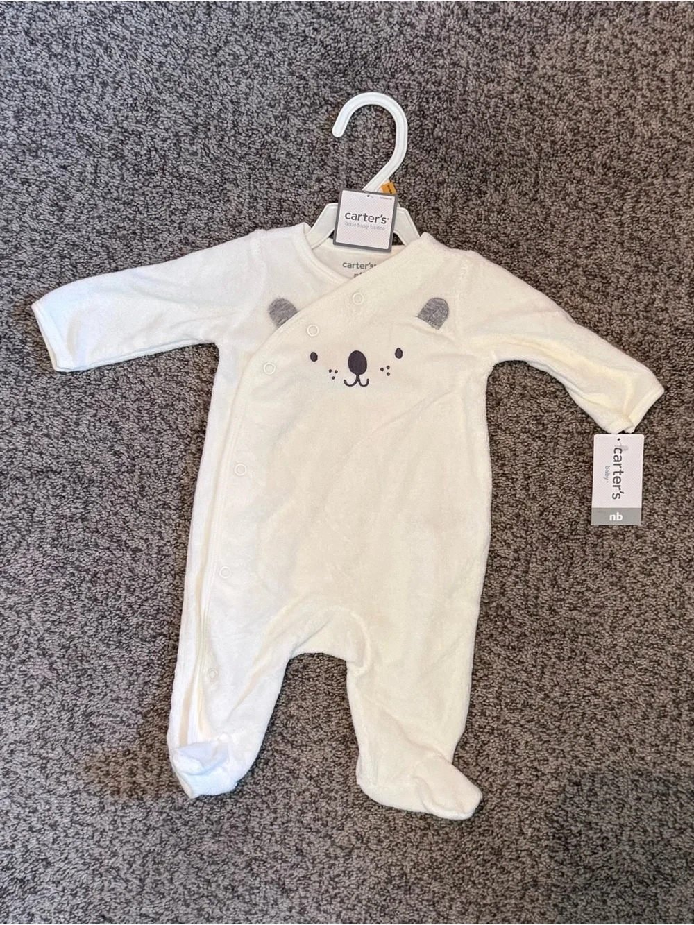 Carter's Ivory Bear Footed One-Piece